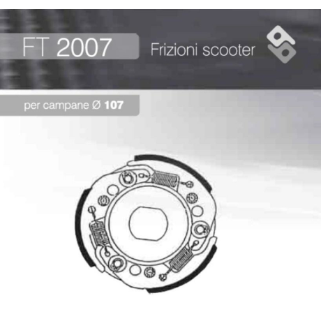 Kobling FT2007 DIA. 107 Minarelli/Piaggi