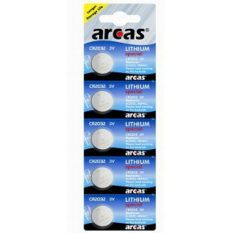 Batterier Arcas CR2032 Ark 5 stk.