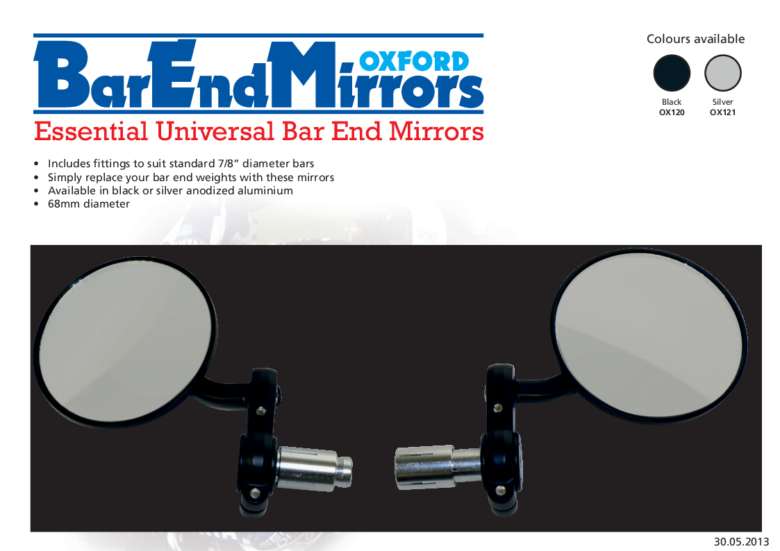 

OX120 OX121 Bar End Mirrors presenter

