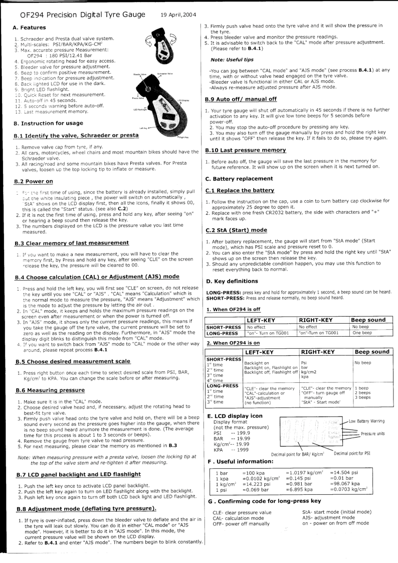 

OF294 DigiGauge Instructions GB

