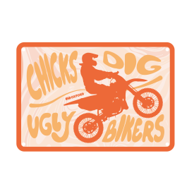 Sign: Chicks Dig Vgly Bikers Cooler