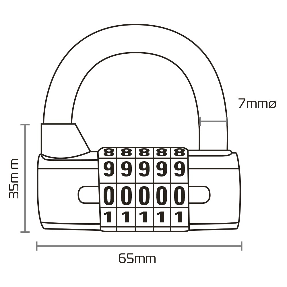 5-digit Combination Padlock Black