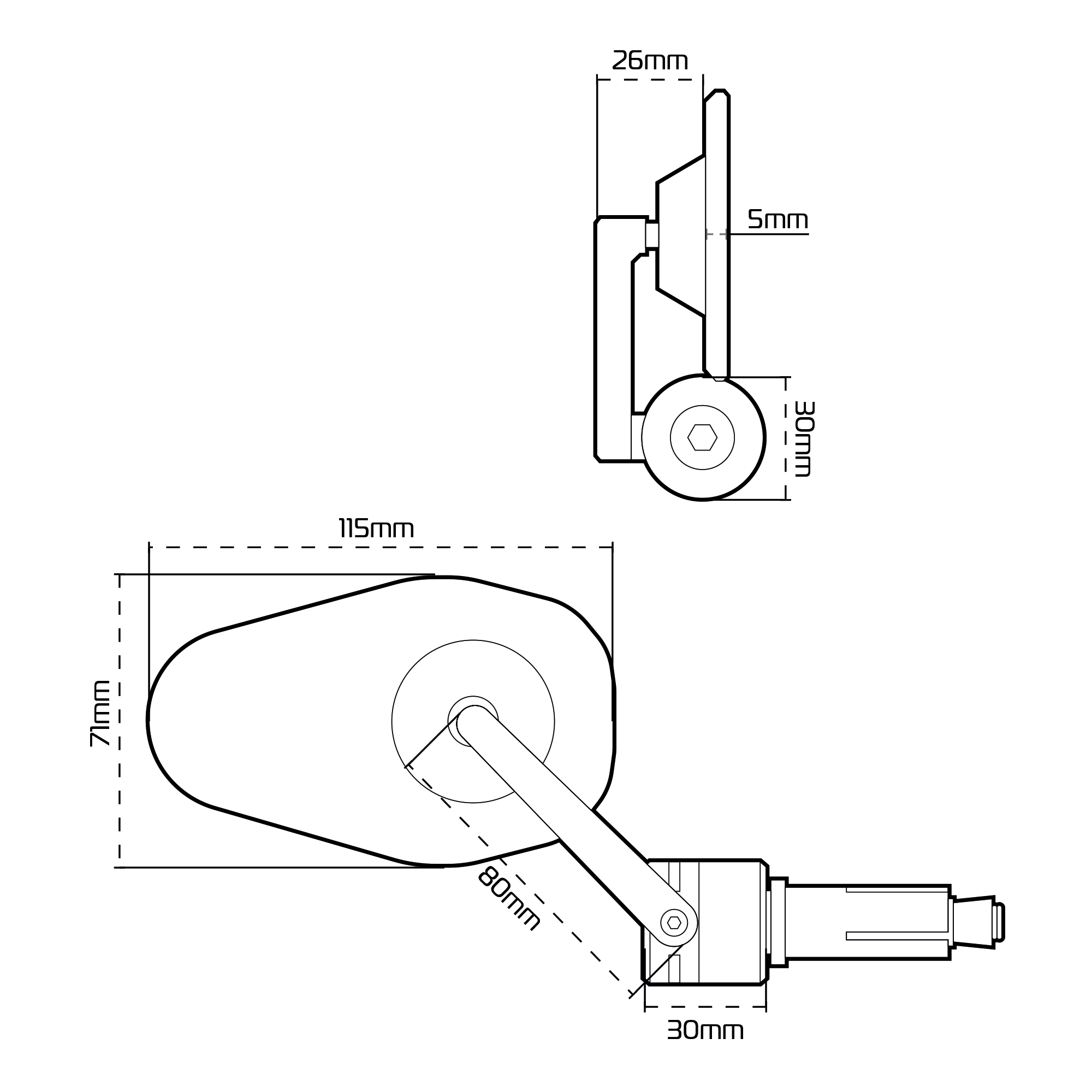 Shield Bar End Mirror