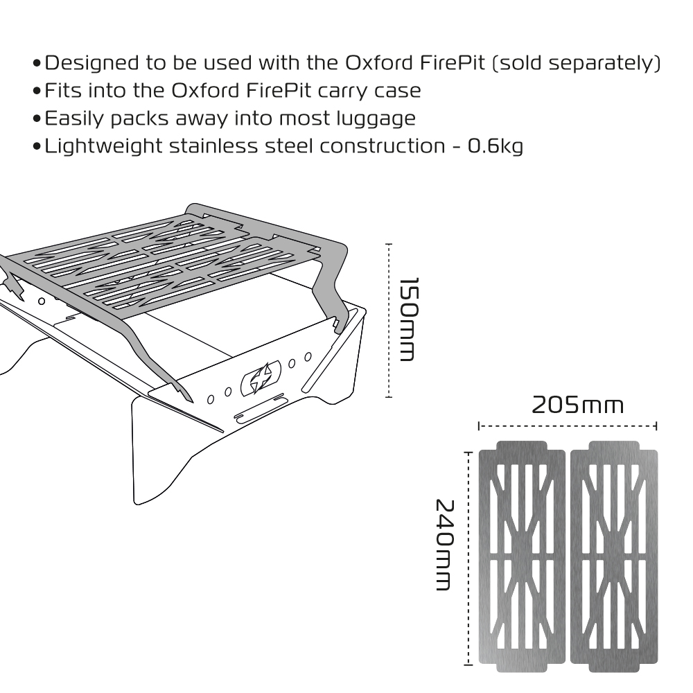 Oxford Grill (to add on firepit OX876)