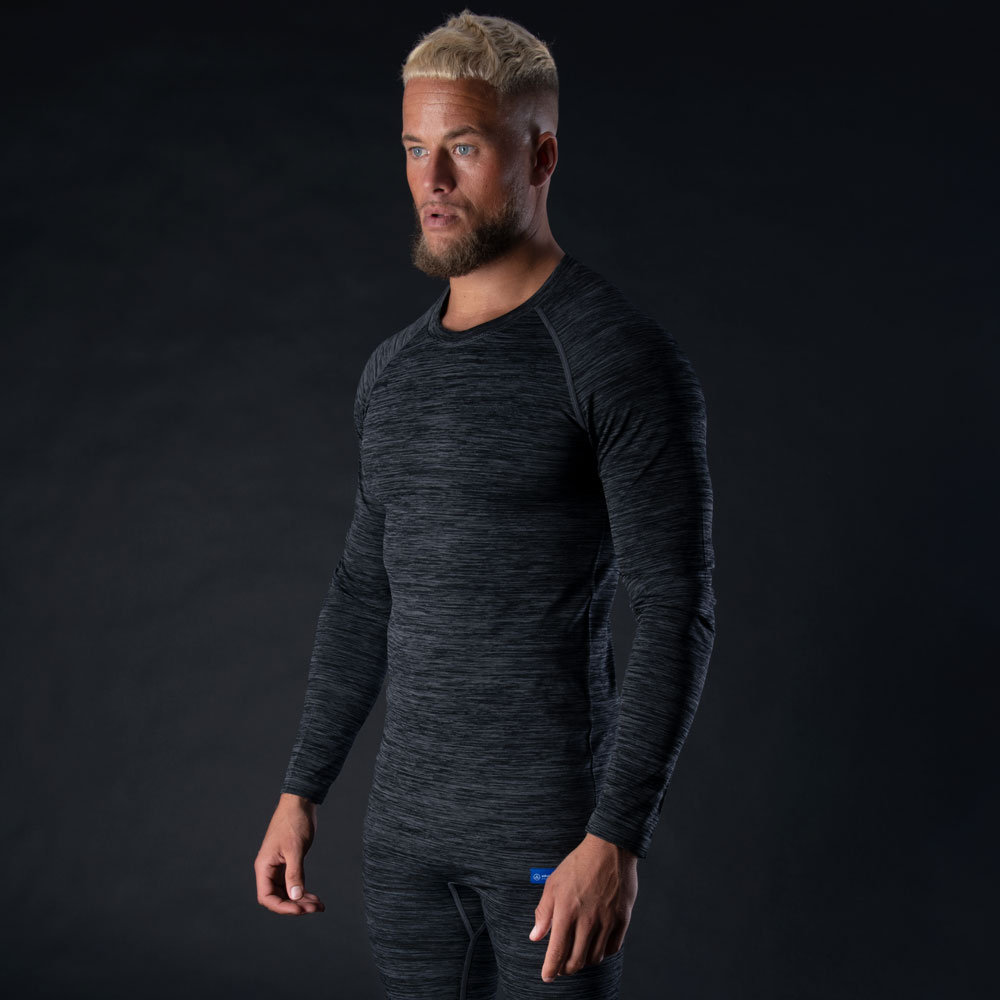 Advanced Base Layer MS Top Charcoal Marl