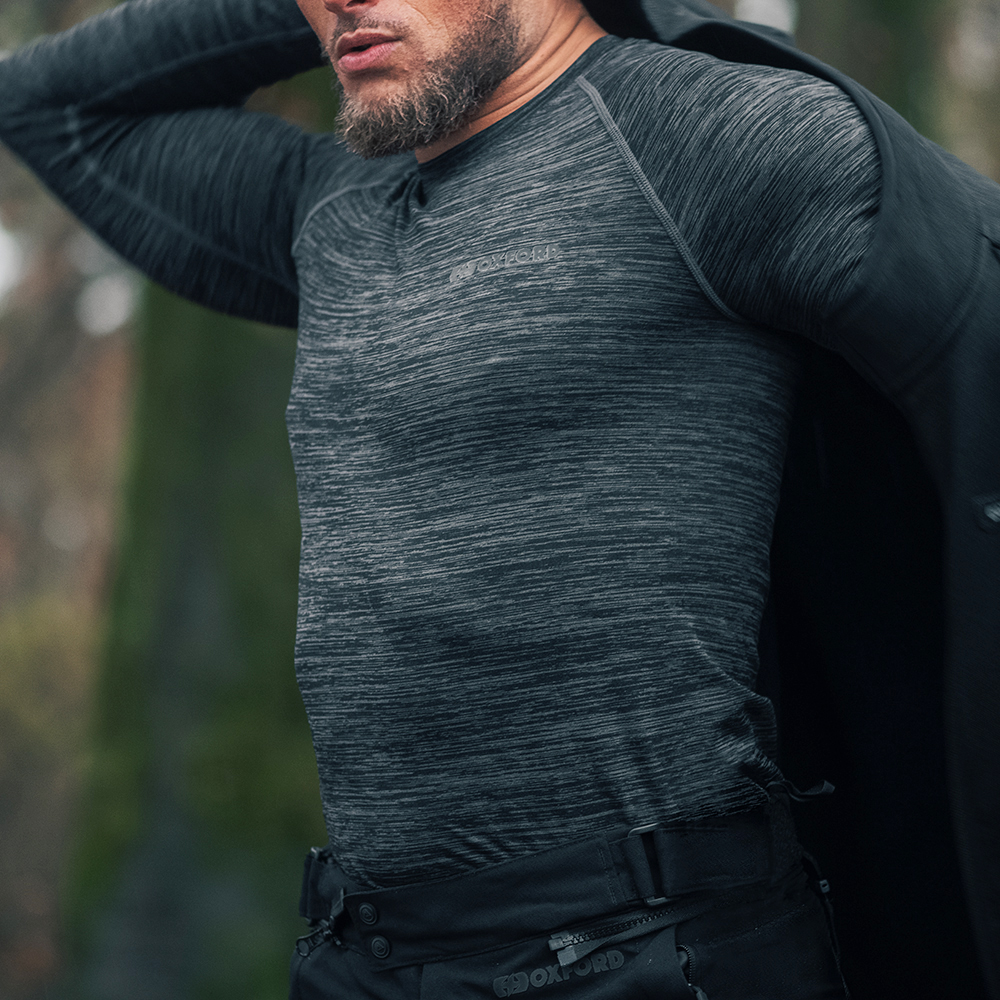 Advanced Base Layer MS Top Charcoal Marl