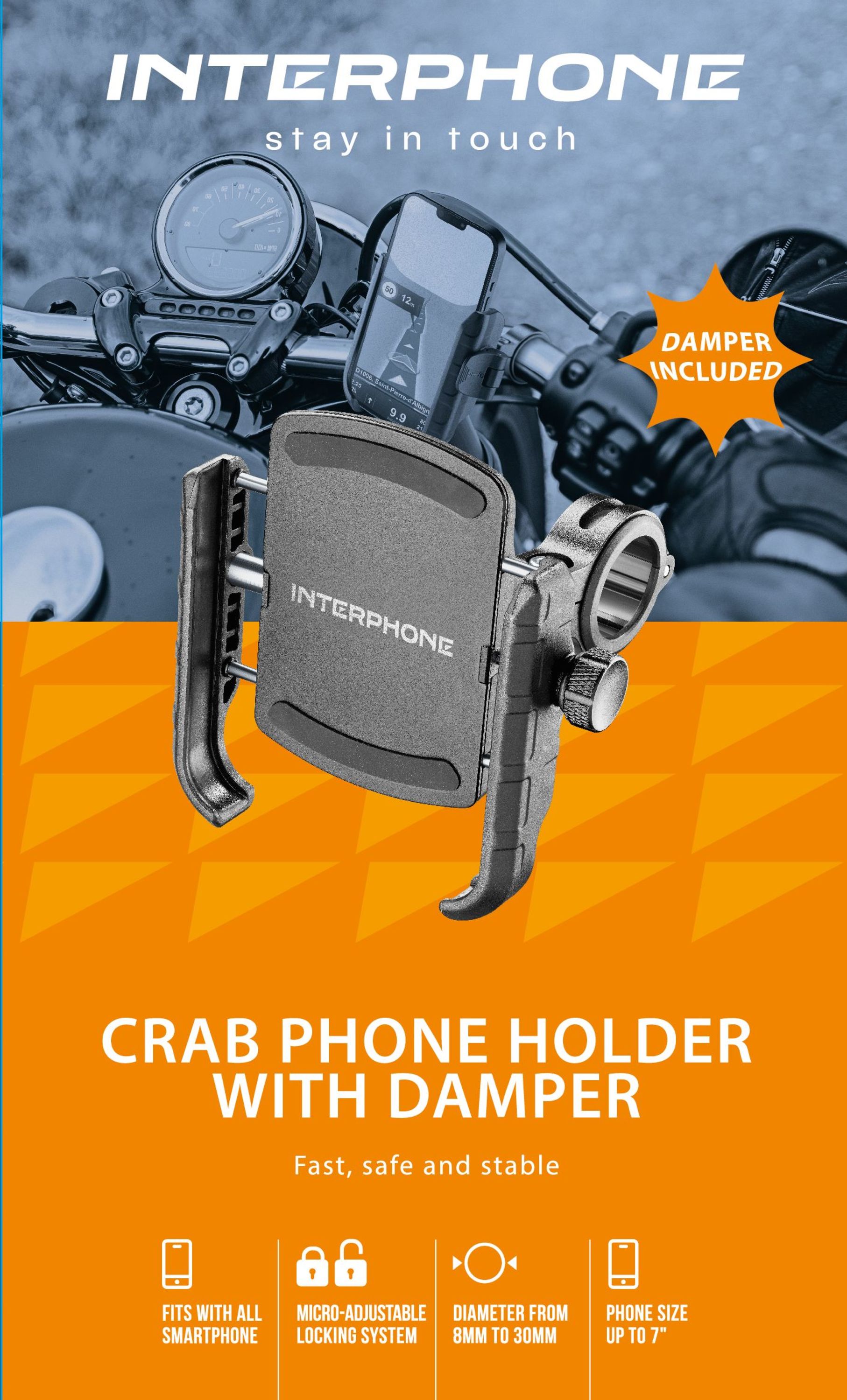 Phoneholder handlebar with dampener