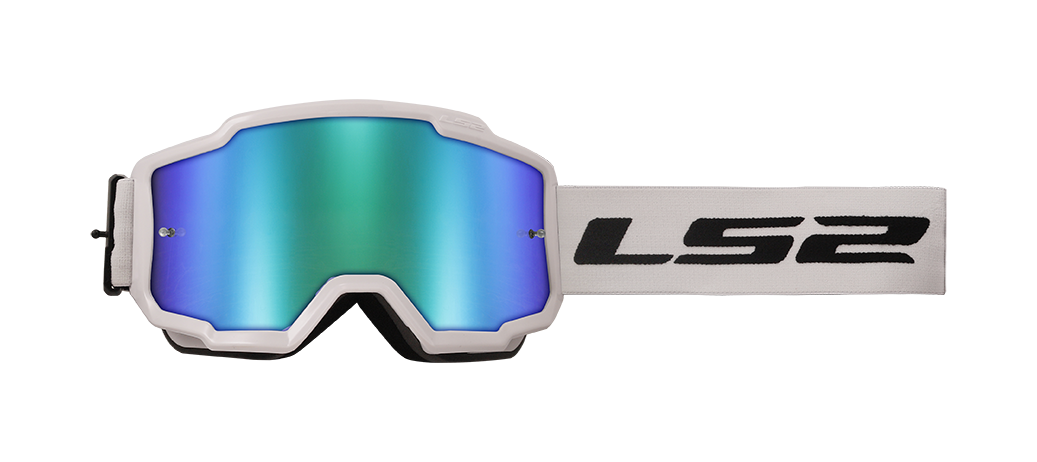 LS2 CHARGER GOGGLE WHITE H-V GREEN IRID