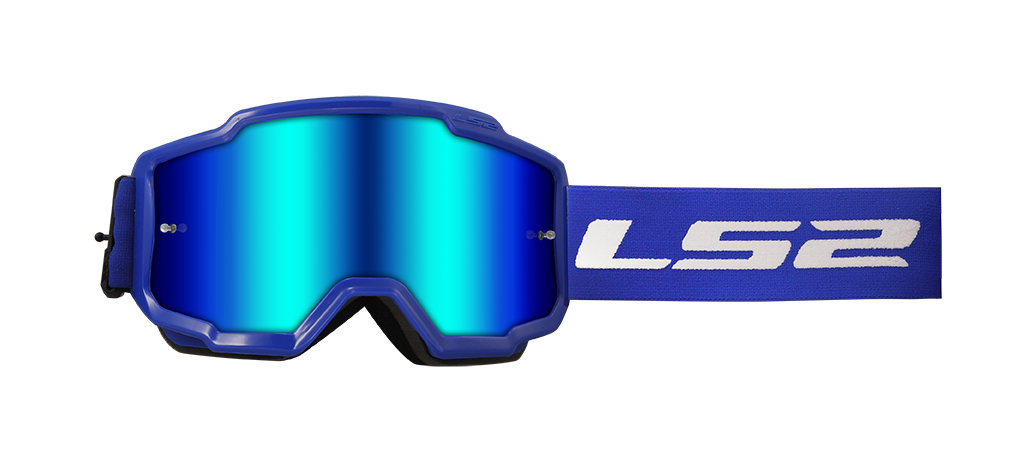 LS2 CHARGER GOGGLE BLUE IRIDIUM VISOR