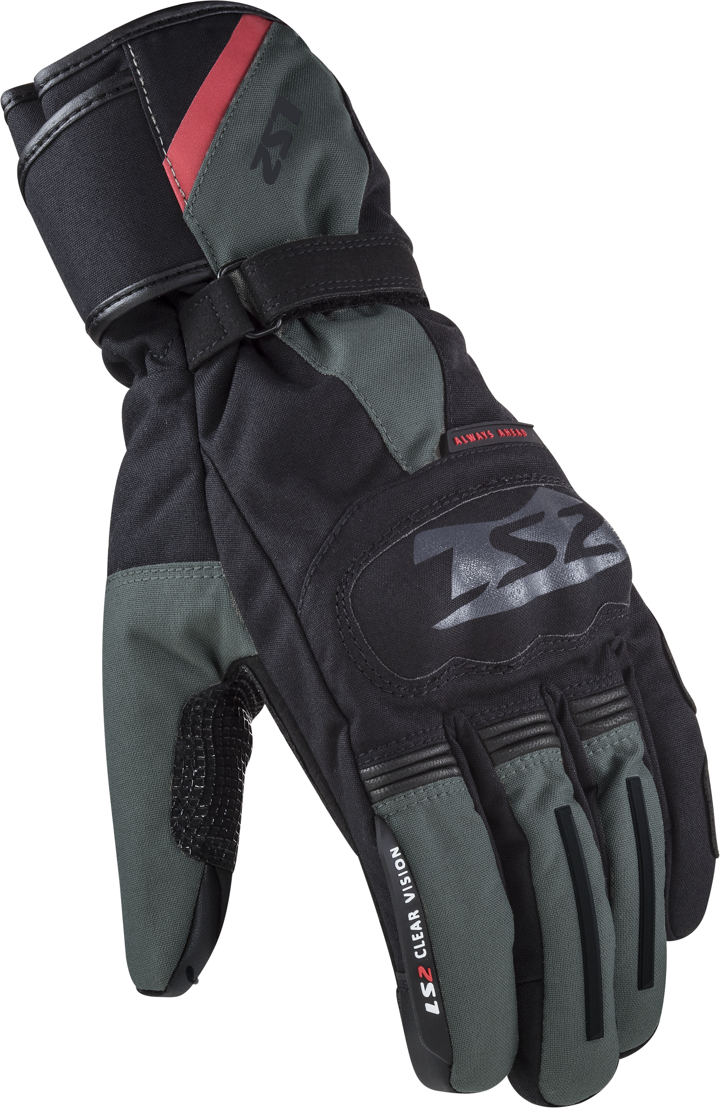 LS2 SNOW MAN GLOVES BLACK GREEN