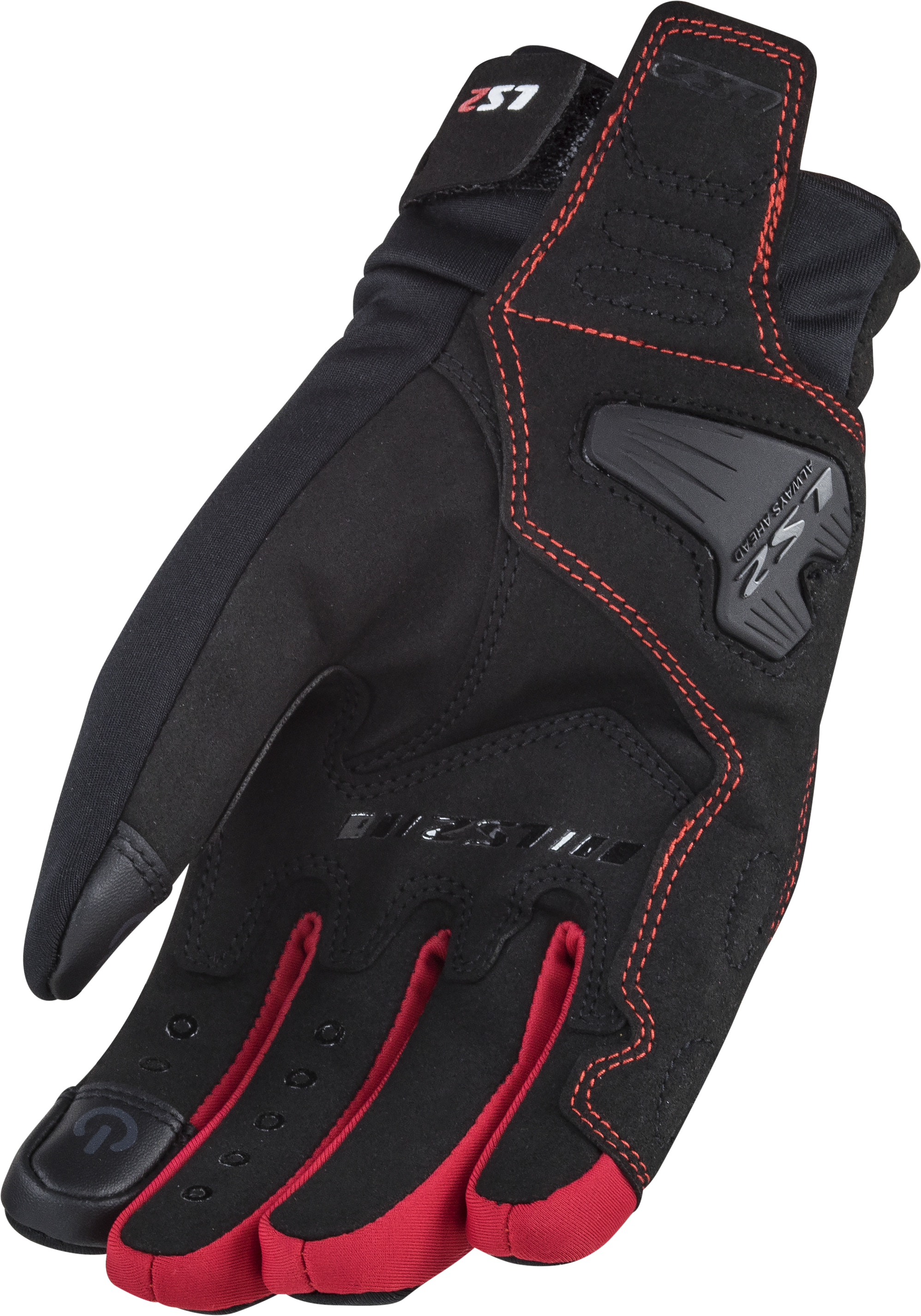 LS2 JET 2 LADY GLOVES BLACK RED