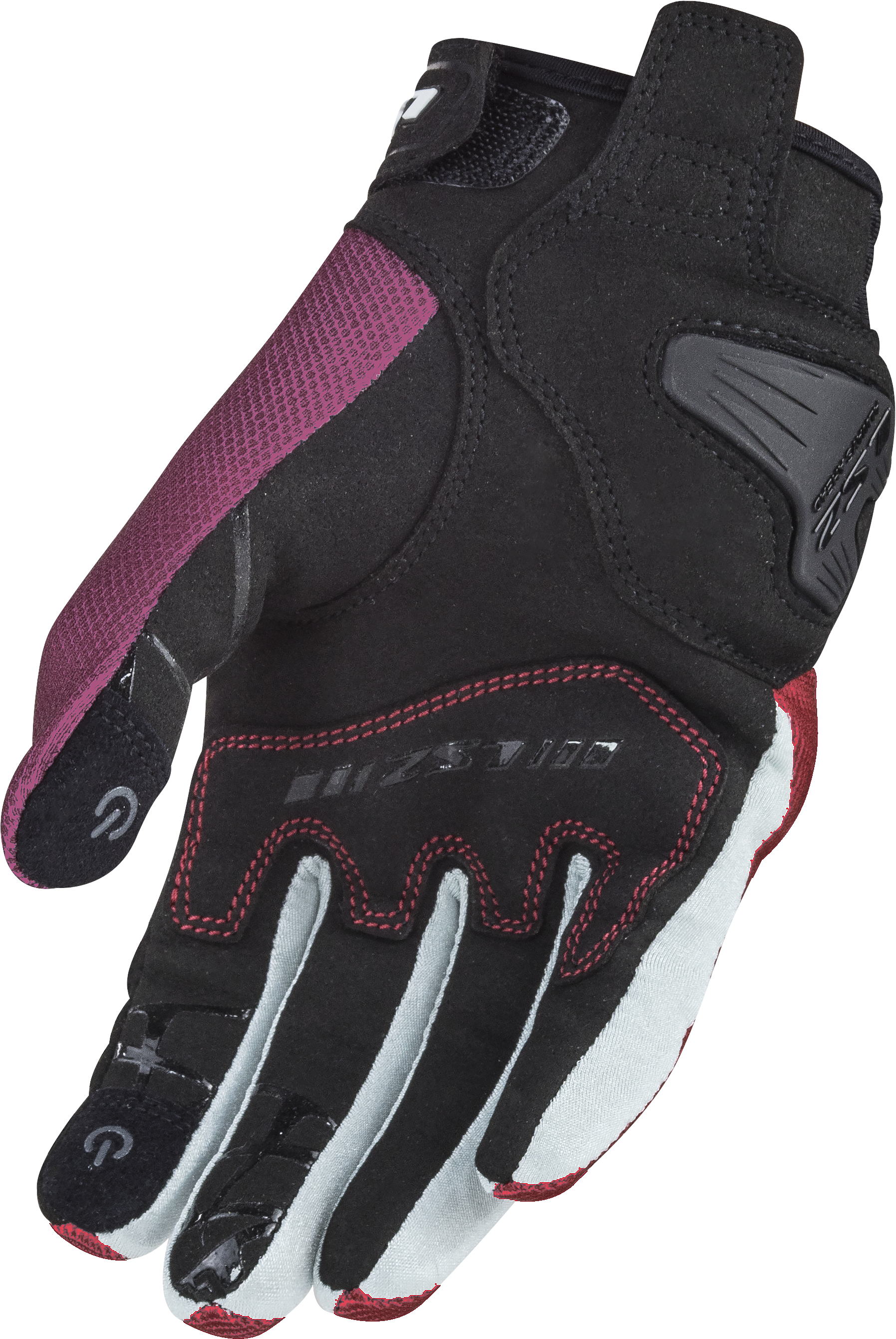 LS2 DART 2 LADY GLOVES BLACK RED GREY
