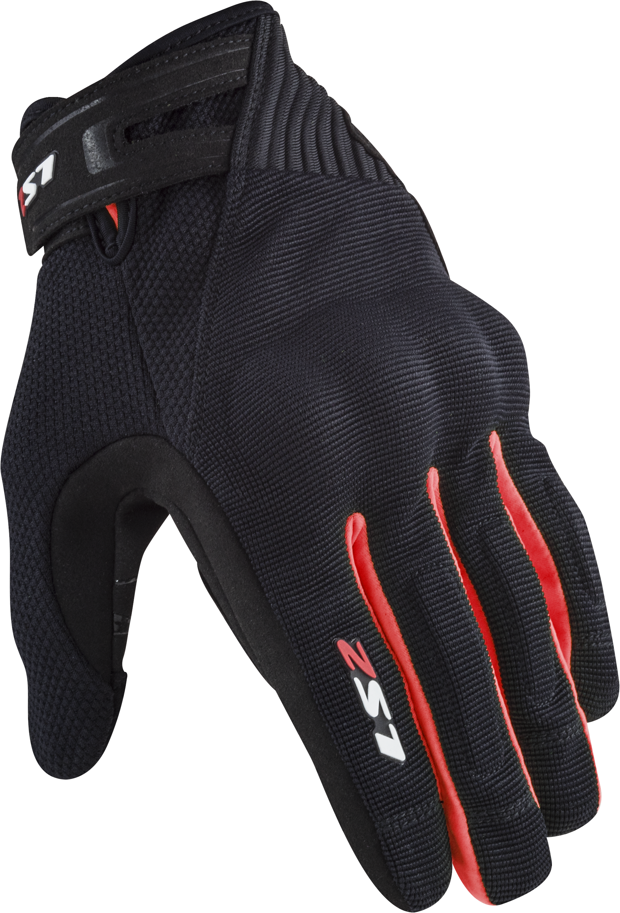 LS2 DART 2 MAN GLOVES BLACK RED