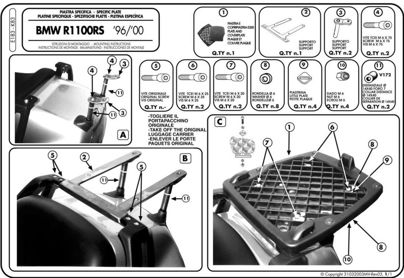 K83 Bagagebærer BMW R1100 RT-RS